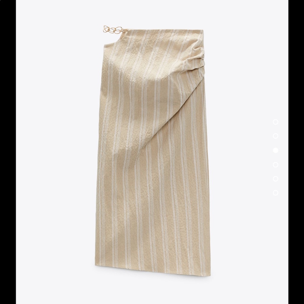 ZARA DRAPEE STRIPE SKIRT